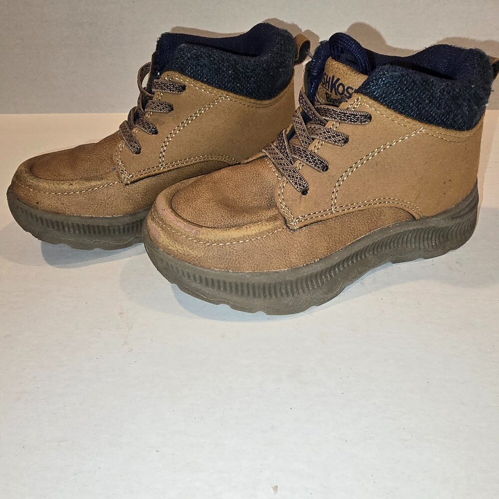 Oshkosh B'Gosh Toddler's Ankle Suede Hiking Boot Lace-up Tan Black Size 9M